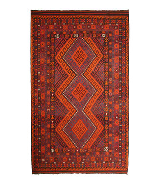 Kelimshop 449x266cm Vintage Kelim Oude stijl 100% wollen Kelim Tapijt Maimana