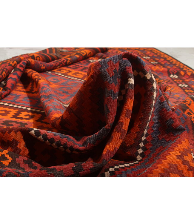 449x266cm Vintage Kelim teppich im alten Stil aus 100 % Wolle Maimana