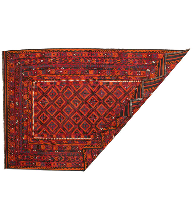 402x268cm Vintage Kelim teppich im alten Stil aus 100 % Wolle Maimana