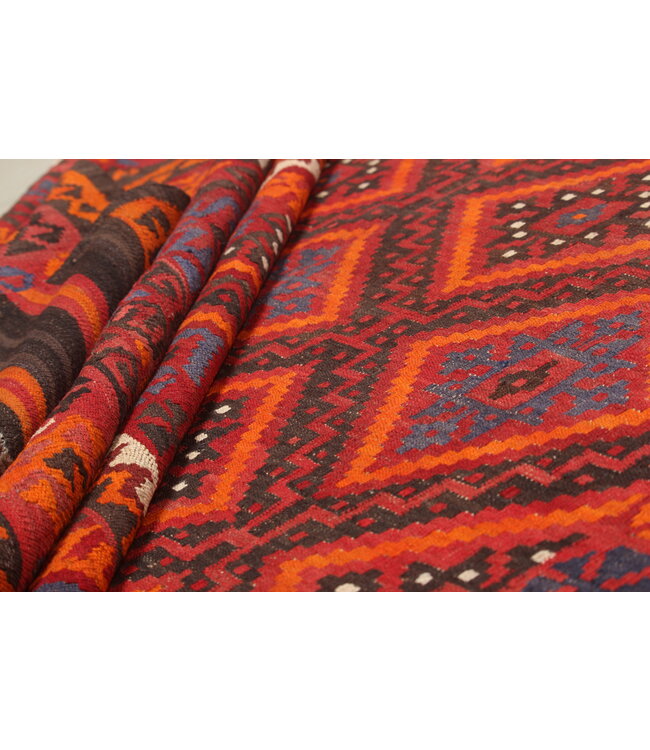 402x268cm Vintage Kelim teppich im alten Stil aus 100 % Wolle Maimana