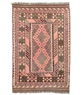 Kelimshop 150x101cm Vintage Kelim teppich im alten Stil aus 100 % Wolle Maimana