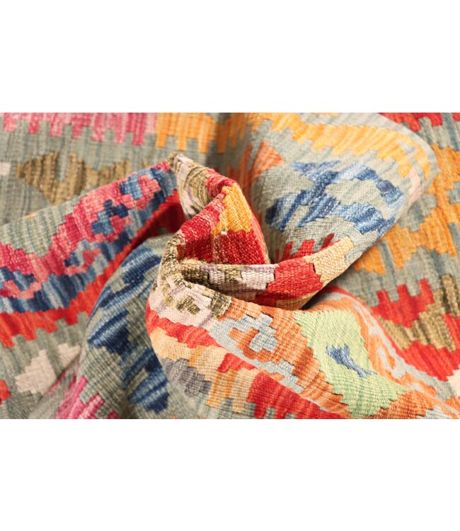 195x88 cm Handgewebter Kelim Läufer  Wollteppich