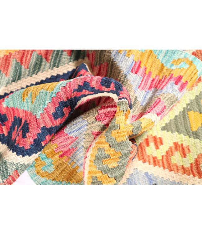 194x67 cm Handwoven Kelim Runner Wool Rug