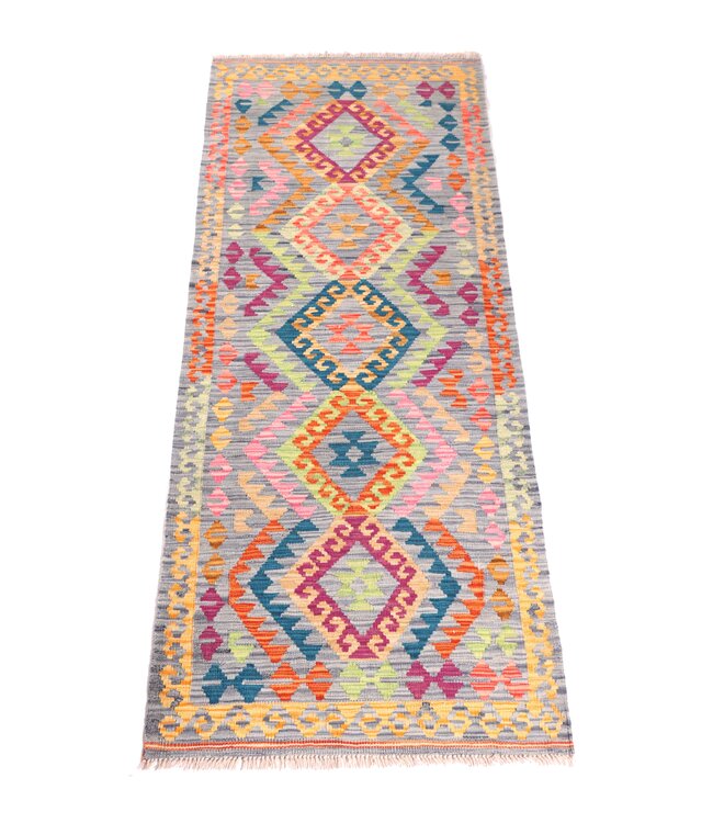 202x72 cm Handwoven Kelim Runner Wool Rug