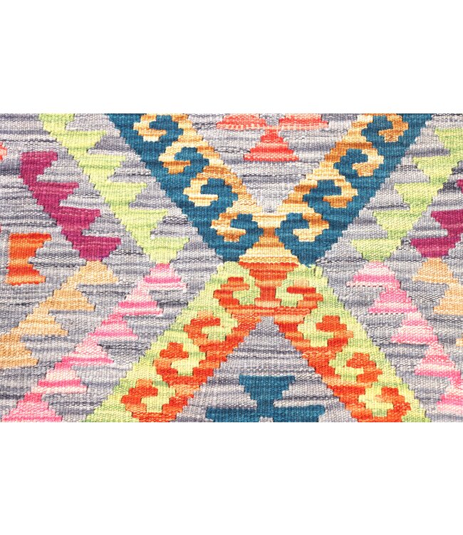 202x72 cm Handgewebter Kelim Läufer  Wollteppich