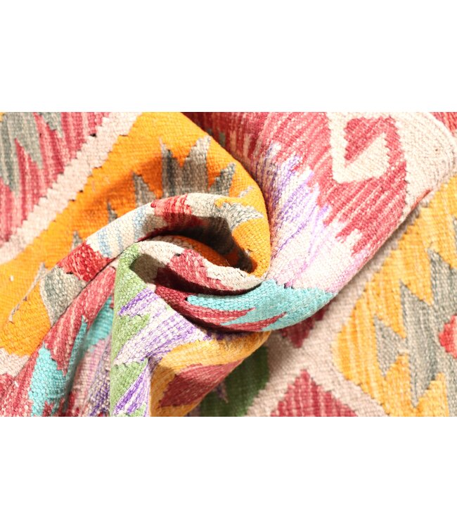 215x69 cm Handwoven Kelim Runner Wool Rug