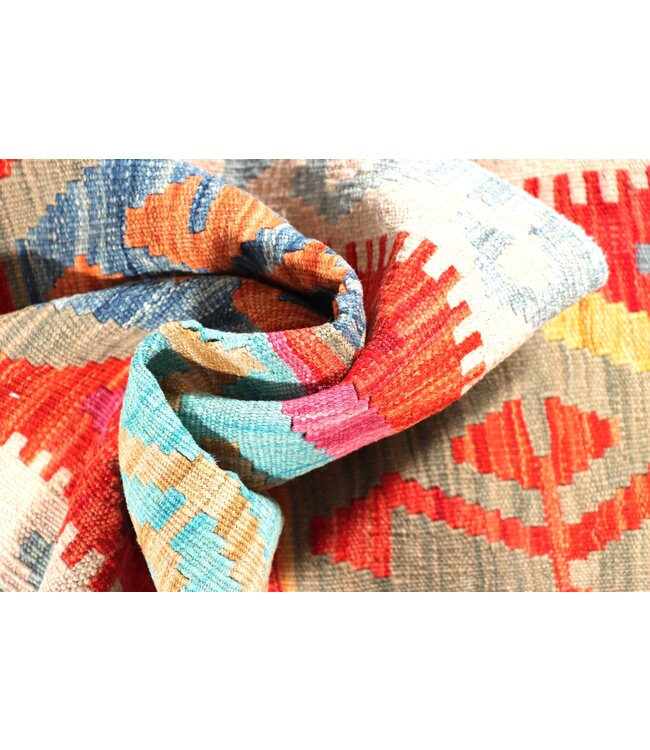 199x66 cm Handwoven Kelim Runner Wool Rug