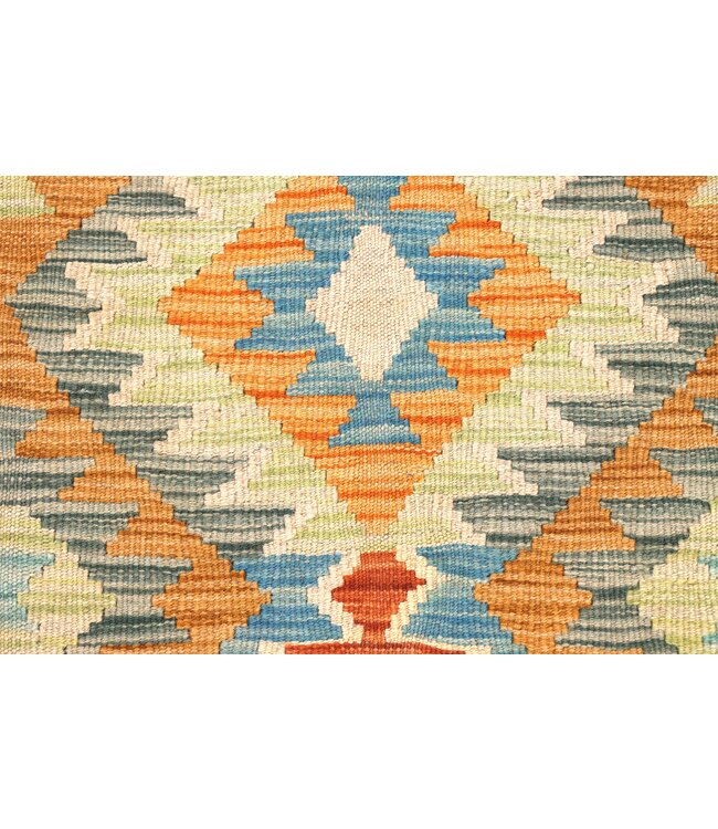 204x62 cm Handwoven Kelim Runner Wool Rug