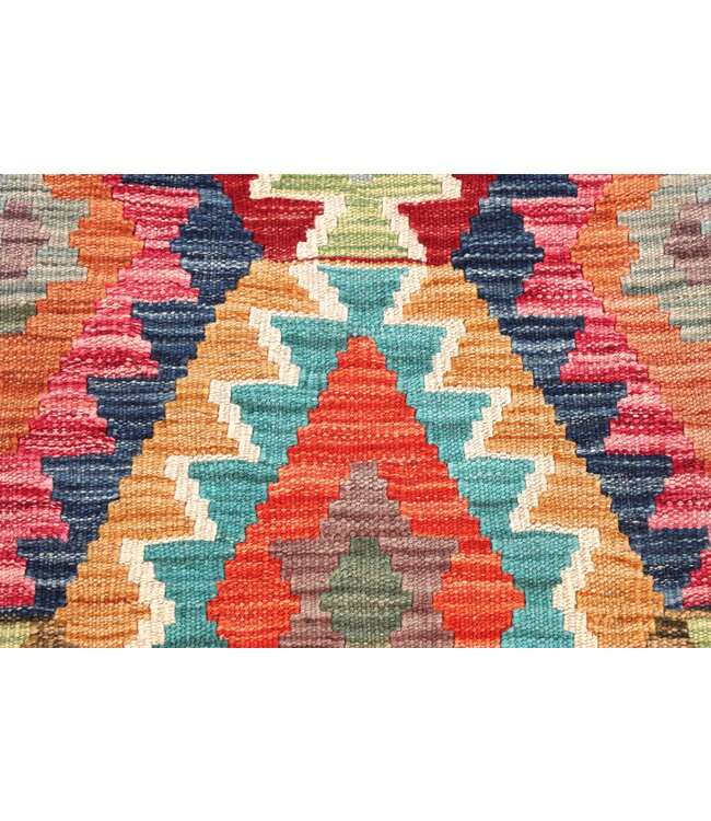 203x65 cm Handwoven Kelim Runner Wool Rug