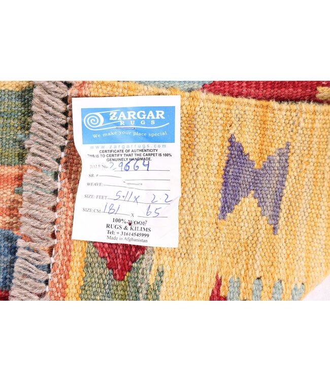 181x65 cm Handwoven Kelim Runner Wool Rug