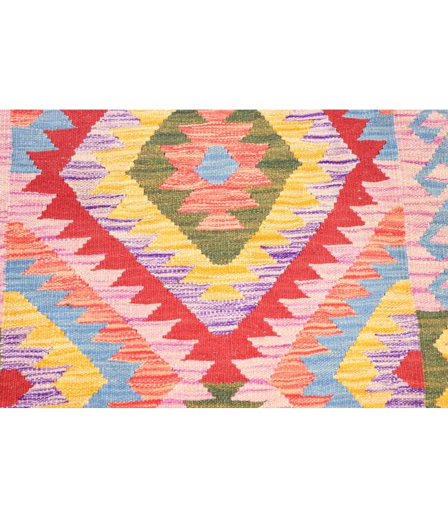 200x68 cm Handgewebter Kelim Läufer  Wollteppich