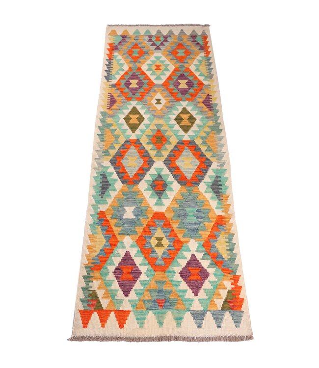 222x75 cm Handwoven Kelim Runner Wool Rug