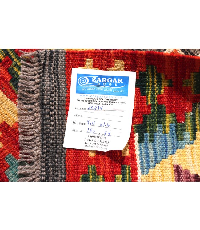 150x55 cm Handwoven Kelim Runner Wool Rug