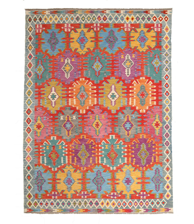 Naila kelim  Handgemacht  353x254cmTraditional Wolle Kelim Teppich