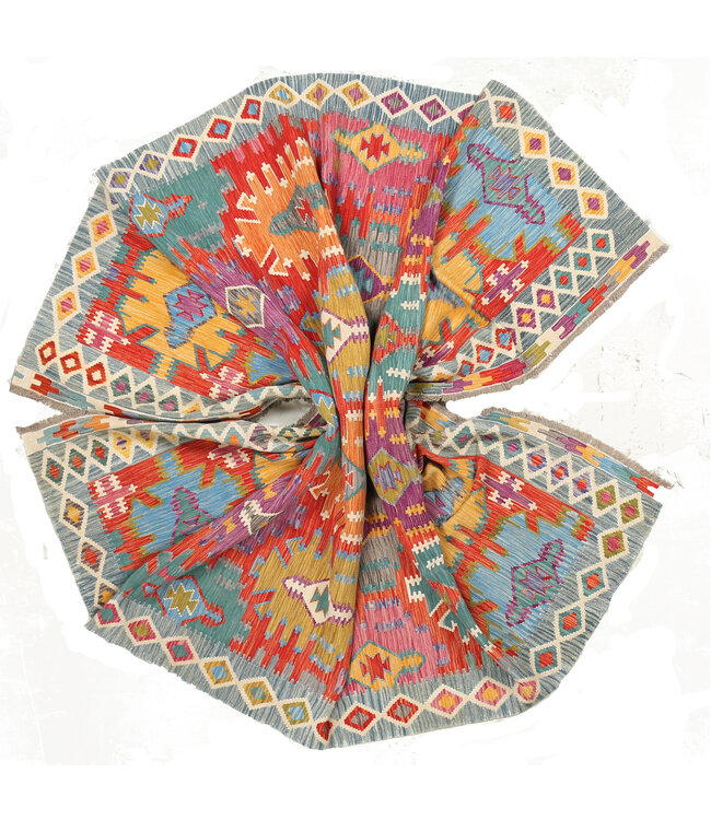 Naila kelim  Handgemacht  353x254cmTraditional Wolle Kelim Teppich