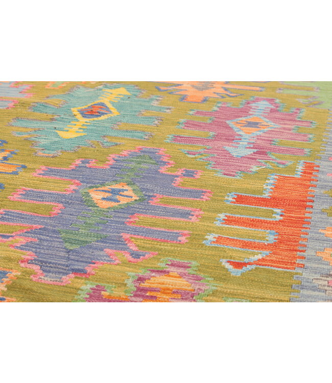 Naila kelim Handgeweven   303x246 cm Traditional Kelim Tapijt Wol