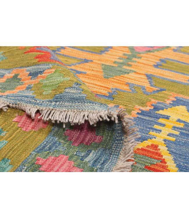 Naila kelim Handgeweven   303x246 cm Traditional Kelim Tapijt Wol