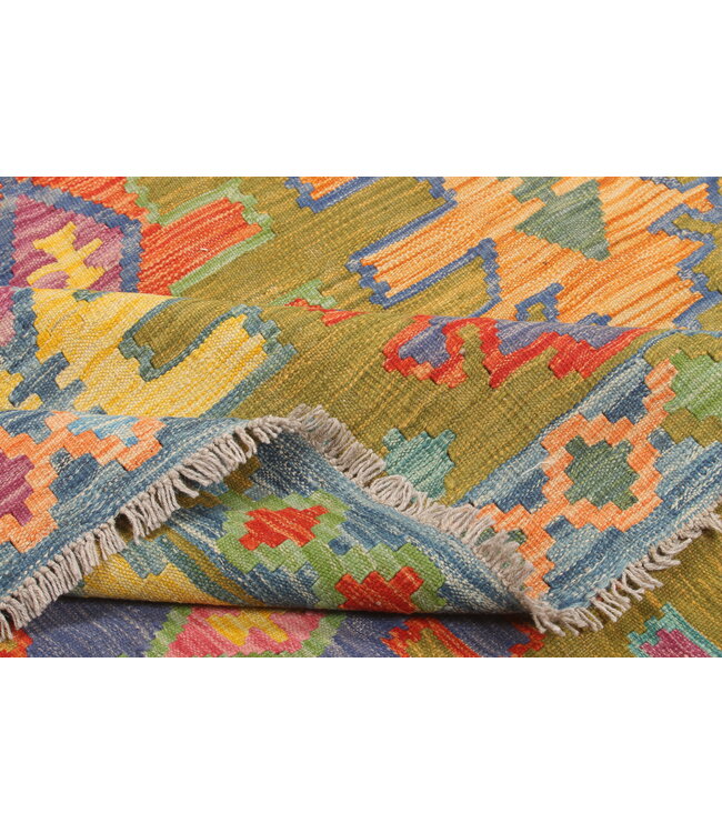 Naila kelim Handgeweven   303x246 cm Traditional Kelim Tapijt Wol