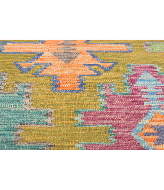 Naila kelim Handgeweven   303x246 cm Traditional Kelim Tapijt Wol