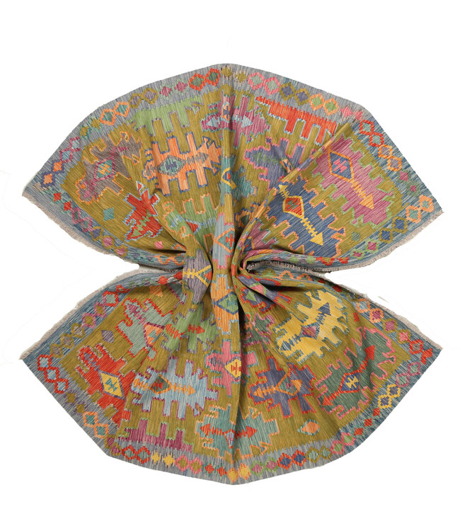 Naila kelim  Handgemacht  303x246 cm Traditional Wolle Kelim Teppich