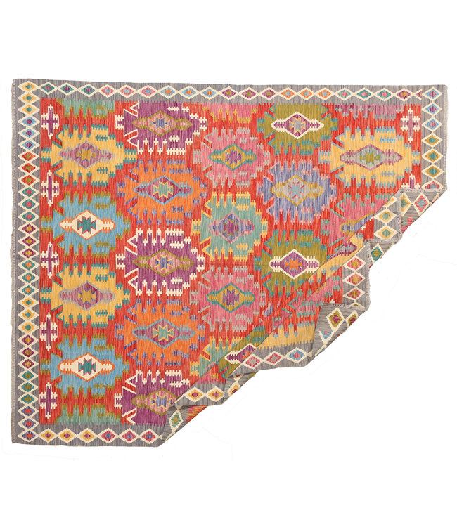 Naila kelim Handgeweven 306x254 cm Traditional Kelim Tapijt Wol