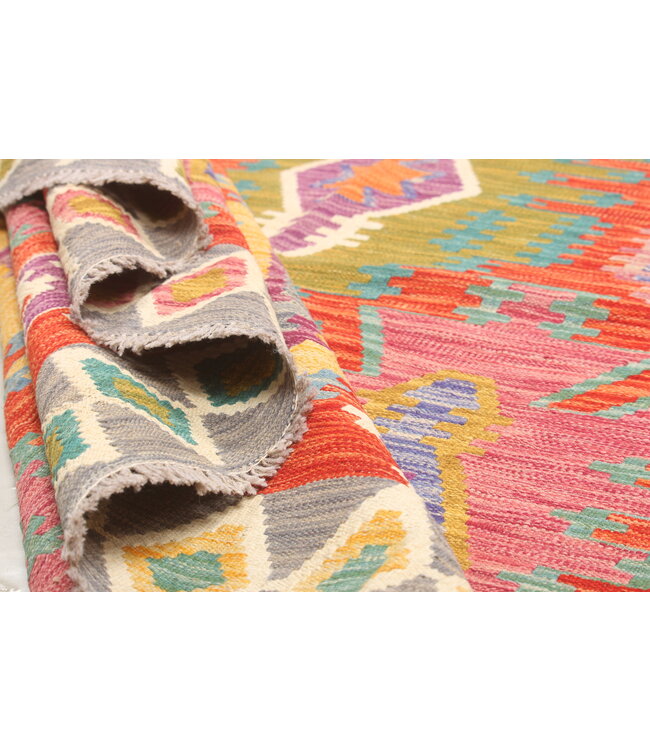 Naila kelim Handgeweven 306x254 cm Traditional Kelim Tapijt Wol