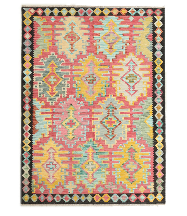 Naila kelim  Handgemacht 244X178 cmTraditional Wolle Kelim Teppich