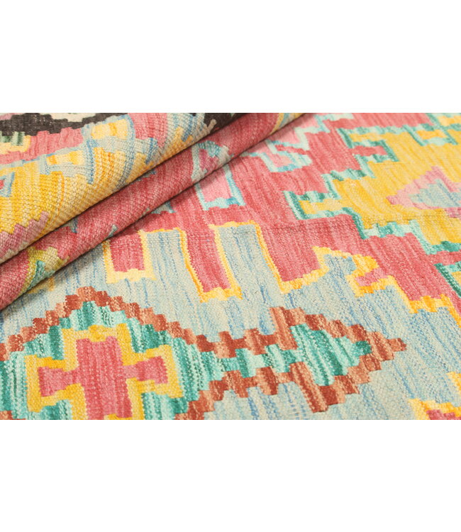 Naila kelim Handgeweven 244X178 cmTraditional Kelim Tapijt Wol