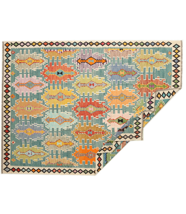 Naila kelim  Handgemacht 339x254 cm Traditional Wolle Kelim Teppich