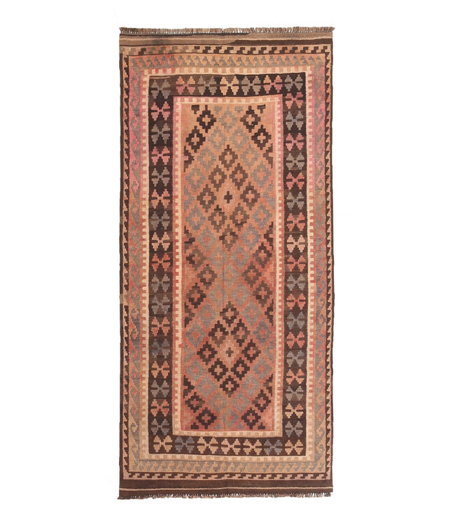 221x96cm Oude stijl vintage kelim Runner Handgeweven woll Kelim Maimana