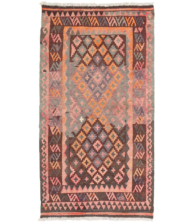 176x93cm Oude stijl vintage kelim Runner Handgeweven woll Kelim Maimana