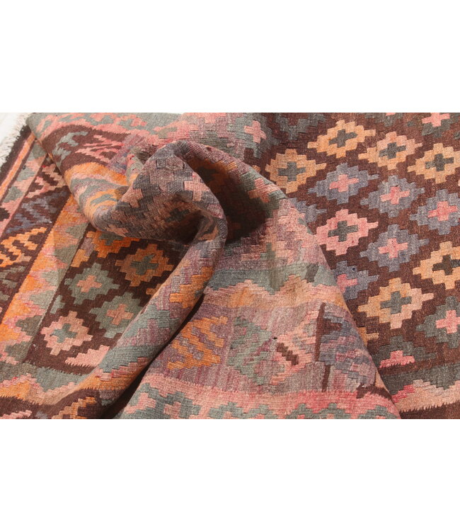 176x93cm Vintage-Kelim-Läufer handgewebter wool Kelim Maimana