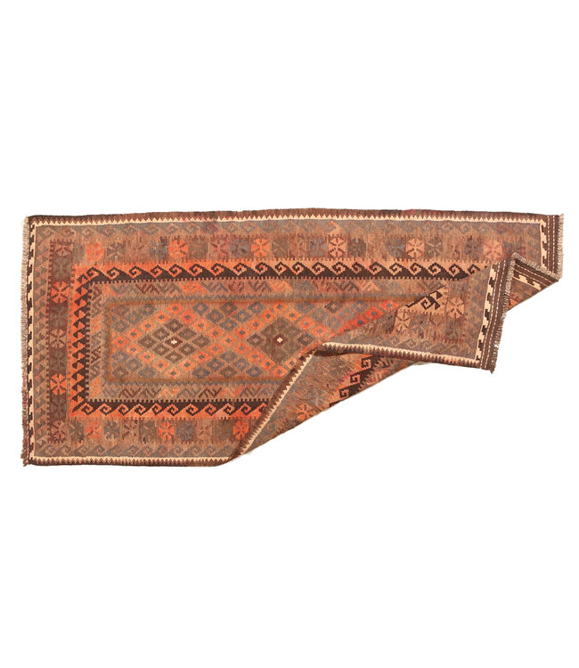 206x96cm Old style vintage kelim Runner Handwoven wool Kilim Maimana  -