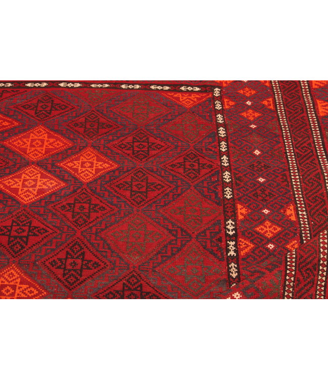 354x284cm Vintage Kelim teppich im alten Stil aus 100 % Wolle Maimana sumak