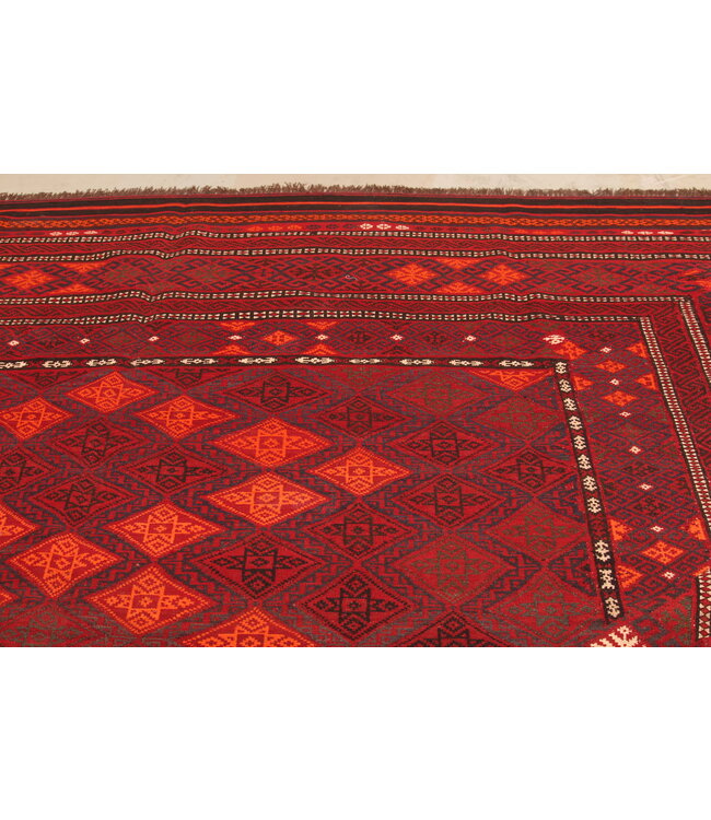 354x284cm Vintage Kelim teppich im alten Stil aus 100 % Wolle Maimana sumak