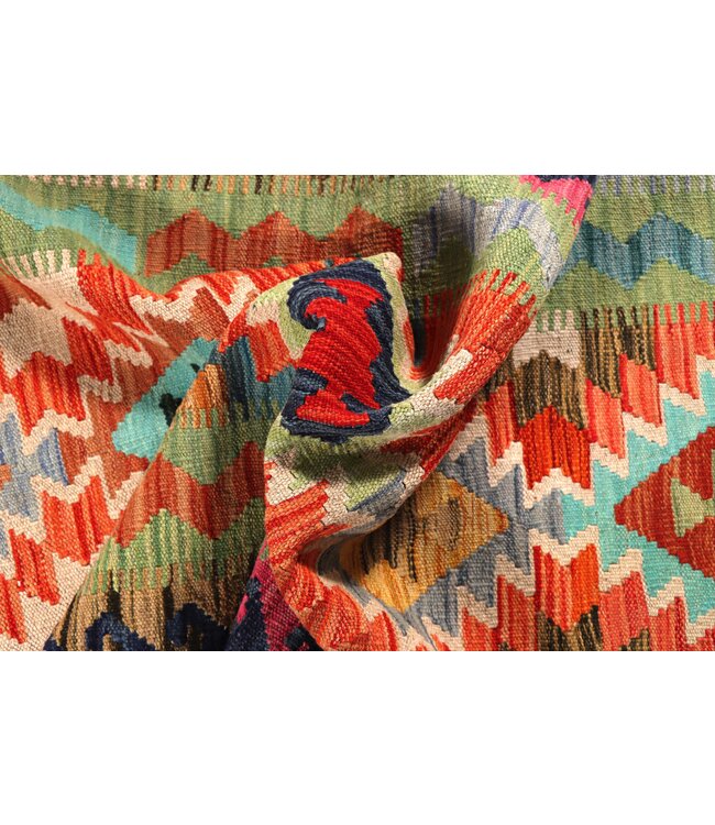 195x80 cm Handgewebter Kelim Läufer  Wollteppich