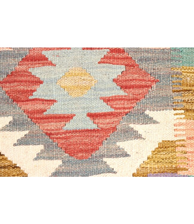 193x58 cm Handgewebter Kelim Läufer  Wollteppich