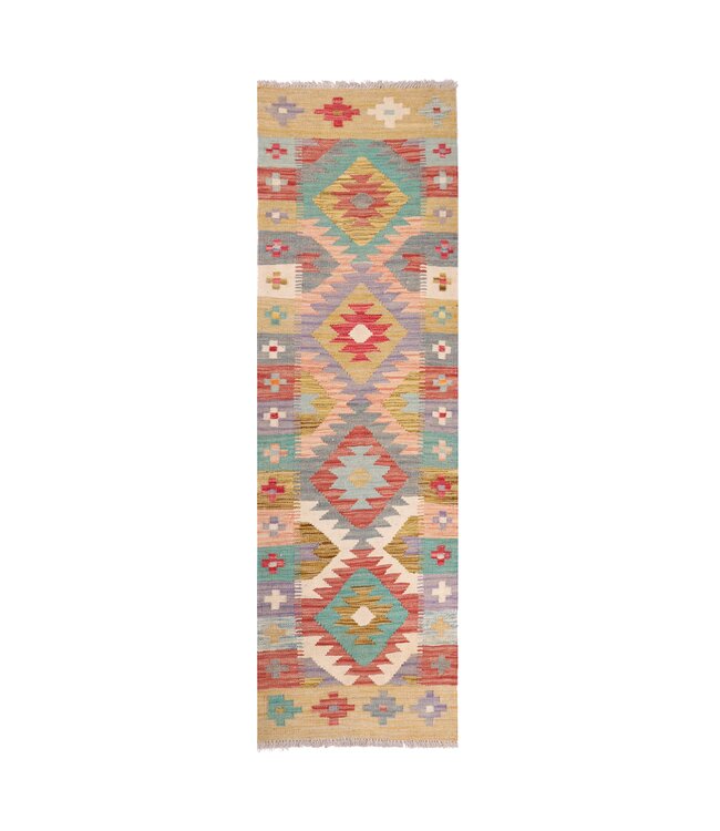 193x58 cm Handwoven Kelim Runner Wool Rug