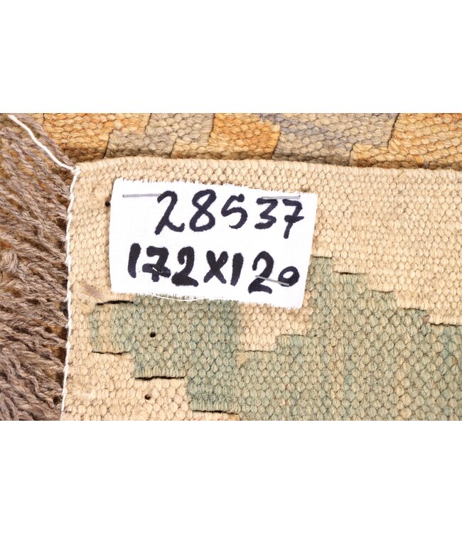 172x120 cm Handgewebter Traditioneller Kelim Teppich Woll
