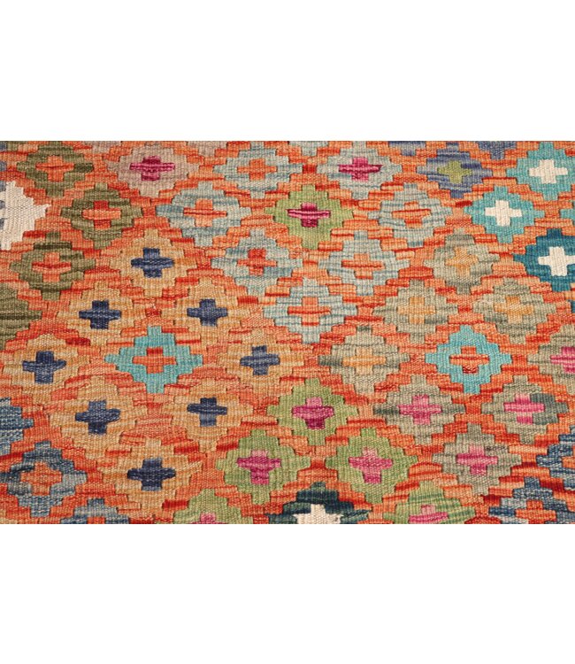 186x120 cm Handgeweven Traditionele Kelim Vloerkleed Wol Tapijt