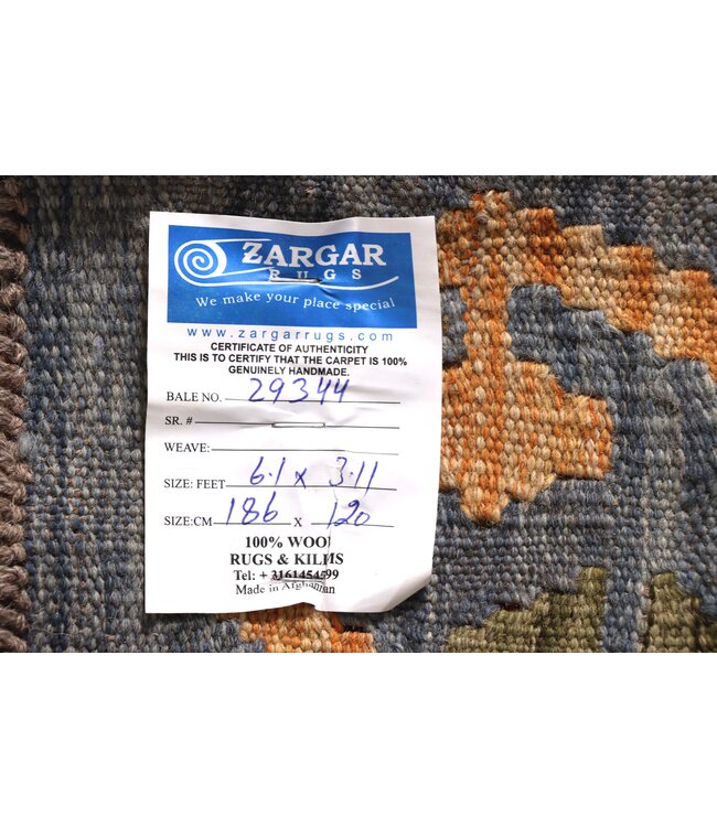 186x120 cm Handwoven Traditional Kelim Area Rug Wool Carpet