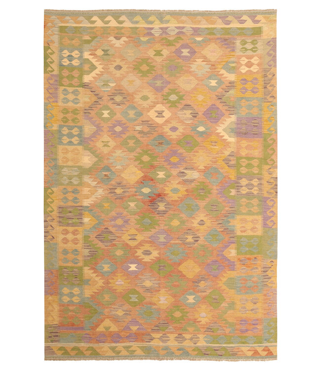 292x200 cm Handgewebter Traditioneller Kelim Teppich Woll