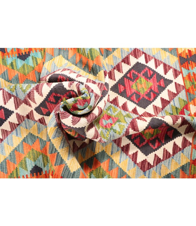 192x122 cm Handgewebter Traditioneller Kelim Teppich Woll