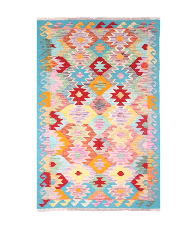 187x118 cm Handgewebter Traditioneller Kelim Teppich Woll