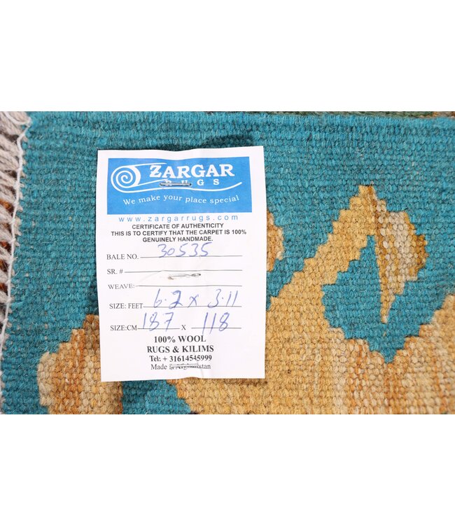 187x118 cm Handwoven Traditional Kelim Area Rug Wool Carpet