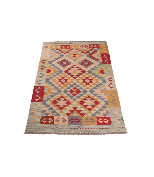 179x126 cm Handwoven Traditional Kelim Area Rug Wool Carpet
