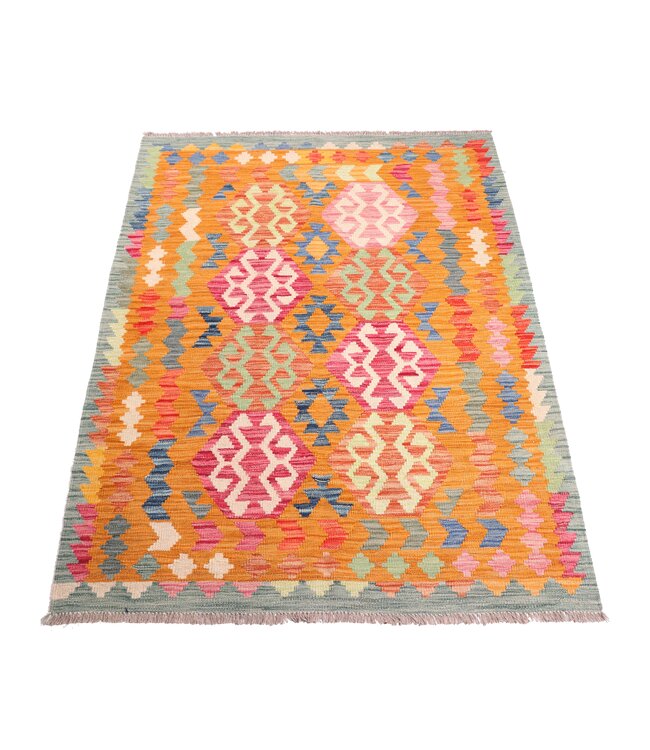 175x126 cm Handgewebter Traditioneller Kelim Teppich Woll