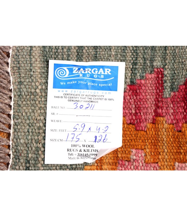 175x126 cm Handwoven Traditional Kelim Area Rug Wool Carpet