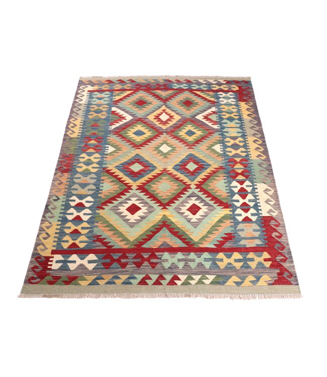 200x150 cm Handgewebter Traditioneller Kelim Teppich Woll
