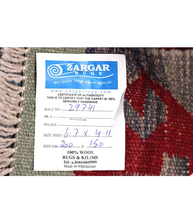 200x150 cm Handgeweven Traditionele Kelim Vloerkleed Wol Tapijt